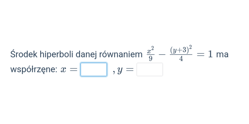 Hiperbola: równanie kanoniczne
