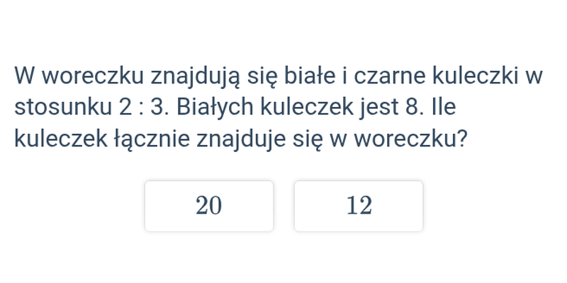 Stosunek dwóch wielkości: obliczenia