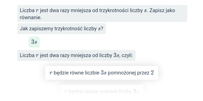 Zapisywanie treści zadania za pomocą równania