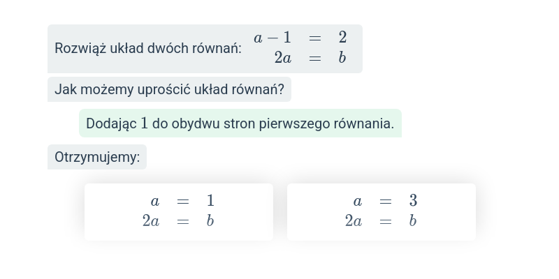 Układ dwóch równań: rozwiązywanie metodą podstawiania