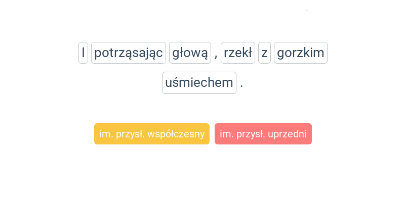 Imiesłowy przysłówkowe: zdania z książek: Pan Tadeusz