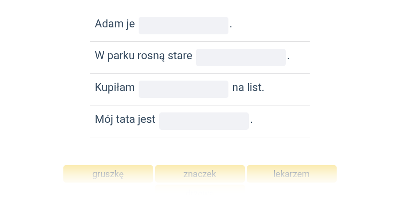 Czytanie zdań (dwuznaki)