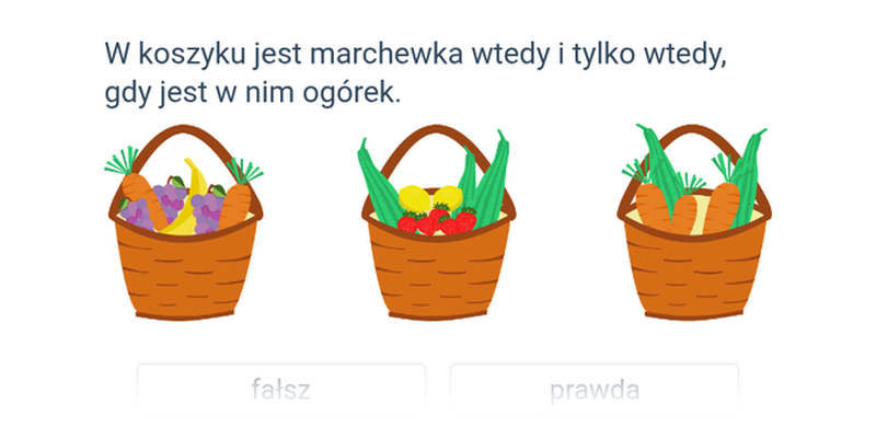 Owoce i warzywa: implikacja i równoważność